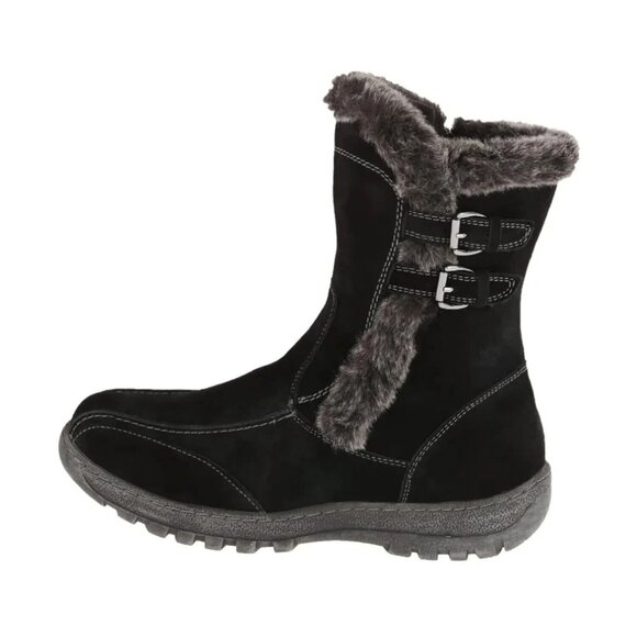 Journee Collection Brinley Co. Takani Faux Fur Trim Winter Boot Black Size 7 Reg - Picture 2 of 6